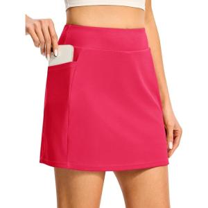 image:imageTBMPOY 16 Womens Tennis Skirts with Shorts Golf Skorts UPF100 High Waist 3 Pockets for Athletic Workouts Casual PickleballRose Red