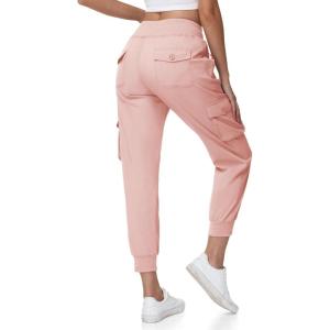 image:imageTBMPOY Womens Cargo Pants Lightweight Hiking Joggers Casual Travel Sweatpants Quick Dry Outdoor Trip Work 6 PocketsPink