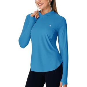 image:imageTBMPOY Womens UPF 50 Sun Hoodie UV Protection Hiking Shirts Long Sleeve Lightweight Quick Dry Tops for Outdoor FishingCobalt Blue