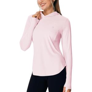 image:imageTBMPOY Womens UPF 50 Sun Hoodie UV Protection Hiking Shirts Long Sleeve Lightweight Quick Dry Tops for Outdoor FishingLight Pink