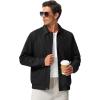 image:imageTBMPOY Mens Casual Cotton Jacket Lightweight Full Zip Canvas Lapel Jackets Business Work Windbreaker with 3 PocketsBlack Red