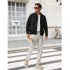 image:imageTBMPOY Mens Casual Cotton Jacket Lightweight Full Zip Canvas Lapel Jackets Business Work Windbreaker with 3 PocketsBlack Red