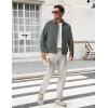 image:imageTBMPOY Mens Casual Cotton Jacket Lightweight Full Zip Canvas Lapel Jackets Business Work Windbreaker with 3 PocketsDark Grey