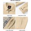 image:imageTBMPOY Mens Casual Cotton Jacket Lightweight Full Zip Canvas Lapel Jackets Business Work Windbreaker with 3 PocketsKhaki