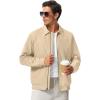 image:imageTBMPOY Mens Casual Cotton Jacket Lightweight Full Zip Canvas Lapel Jackets Business Work Windbreaker with 3 PocketsKhaki