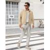 image:imageTBMPOY Mens Casual Cotton Jacket Lightweight Full Zip Canvas Lapel Jackets Business Work Windbreaker with 3 PocketsKhaki