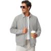 image:imageTBMPOY Mens Casual Cotton Jacket Lightweight Full Zip Canvas Lapel Jackets Business Work Windbreaker with 3 PocketsLight Grey