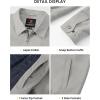 image:imageTBMPOY Mens Casual Cotton Jacket Lightweight Full Zip Canvas Lapel Jackets Business Work Windbreaker with 3 PocketsLight Grey
