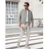 image:imageTBMPOY Mens Casual Cotton Jacket Lightweight Full Zip Canvas Lapel Jackets Business Work Windbreaker with 3 PocketsLight Grey