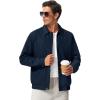 image:imageTBMPOY Mens Casual Cotton Jacket Lightweight Full Zip Canvas Lapel Jackets Business Work Windbreaker with 3 PocketsNavy