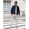image:imageTBMPOY Mens Casual Cotton Jacket Lightweight Full Zip Canvas Lapel Jackets Business Work Windbreaker with 3 PocketsNavy