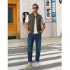 image:imageTBMPOY Mens Casual Vest Stylish Sleeveless Lightweight Canvas Outerwear Work Utility Cotton Jacket Travel Fishing HikingArmy Green