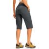 image:imageTBMPOY Womens 15 Long Hiking Shorts Below Knee Length Cargo Capri Bermuda Water Resistant Lightweight Stretch 3 Pockets15incold Grey