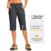 image:imageTBMPOY Womens 15 Long Hiking Shorts Below Knee Length Cargo Capri Bermuda Water Resistant Lightweight Stretch 3 Pockets15incold Grey