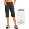 image:imageTBMPOY Womens 15 Long Hiking Shorts Below Knee Length Cargo Capri Bermuda Water Resistant Lightweight Stretch 3 Pockets15indark Grey