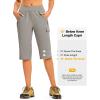 image:imageTBMPOY Womens 15 Long Hiking Shorts Below Knee Length Cargo Capri Bermuda Water Resistant Lightweight Stretch 3 Pockets15inlight Grey