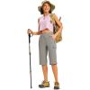 image:imageTBMPOY Womens 15 Long Hiking Shorts Below Knee Length Cargo Capri Bermuda Water Resistant Lightweight Stretch 3 Pockets15inlight Grey