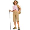 image:imageTBMPOY Womens 15 Long Hiking Shorts Below Knee Length Cargo Capri Bermuda Water Resistant Lightweight Stretch 3 Pockets15inlight Khaki