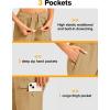 image:imageTBMPOY Womens 15 Long Hiking Shorts Below Knee Length Cargo Capri Bermuda Water Resistant Lightweight Stretch 3 Pockets15inlight Khaki