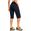 image:imageTBMPOY Womens 15 Long Hiking Shorts Below Knee Length Cargo Capri Bermuda Water Resistant Lightweight Stretch 3 Pockets15innavy Blue