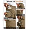 image:imageTBMPOY Cargo Pants for Men Water Resistant Ripstop Tactical Work Hiking Construction Outdoor Pants with 10 PocketsDark Khaki