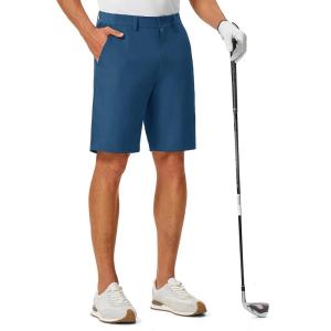 image:imageTBMPOY Mens 9 Golf Shorts Stretch Dress Quick Dry Casual Flat Front Elastic Waist Shorts for Men with 5 PocketsDenim Blue