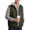image:imageTBMPOY Mens Winter Vest Outerwear Fleece SherpaLined Casual Vests Warm Cotton Jacket With Full ZipperArmy Green