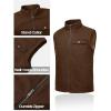 image:imageTBMPOY Mens Winter Vest Outerwear Fleece SherpaLined Casual Vests Warm Cotton Jacket With Full ZipperBrown