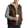 image:imageTBMPOY Mens Winter Vest Outerwear Fleece SherpaLined Casual Vests Warm Cotton Jacket With Full ZipperBrown