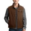 image:imageTBMPOY Mens Winter Vest Outerwear Fleece SherpaLined Casual Vests Warm Cotton Jacket With Full ZipperBrown