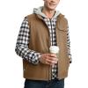 image:imageTBMPOY Mens Winter Vest Outerwear Fleece SherpaLined Casual Vests Warm Cotton Jacket With Full ZipperKhaki
