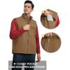 image:imageTBMPOY Mens Winter Vest Outerwear Fleece SherpaLined Casual Vests Warm Cotton Jacket With Full ZipperKhaki
