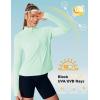 image:imageTBMPOY Womens UPF 50 Sun Protection Lightweight Jacket Athletic Hiking Full Zip Up Long Sleeve Packable Workout ShirtLight Green