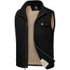 image:imageTBMPOY Mens Winter Vest Outerwear Fleece SherpaLined Casual Vests Warm Cotton Jacket With Full ZipperBlack