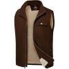 image:imageTBMPOY Mens Winter Vest Outerwear Fleece SherpaLined Casual Vests Warm Cotton Jacket With Full ZipperBrown