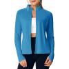 image:imageTBMPOY Womens UPF 50 Sun Protection Lightweight Jacket Athletic Hiking Full Zip Up Long Sleeve Packable Workout ShirtCobalt Blue