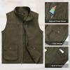 image:imageTBMPOY Mens Lightweight Vest Cotton Stylish Sleeveless Travel Casual Work Canvas Outerwear Utility Jacket Fishing HikingArmy Green