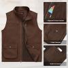 image:imageTBMPOY Mens Lightweight Vest Cotton Stylish Sleeveless Travel Casual Work Canvas Outerwear Utility Jacket Fishing HikingCoffee