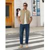 image:imageTBMPOY Mens Lightweight Vest Cotton Stylish Sleeveless Travel Casual Work Canvas Outerwear Utility Jacket Fishing HikingKhaki