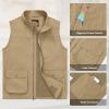 image:imageTBMPOY Mens Lightweight Vest Cotton Stylish Sleeveless Travel Casual Work Canvas Outerwear Utility Jacket Fishing HikingKhaki