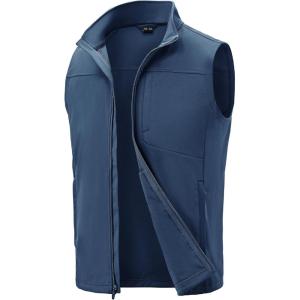 image:imageTBMPOY Mens Lightweight Softshell Vests Windproof Sleeveless Jackets Golf Outdoor Outerwear Summer Hiking Travel CyclingBlue
