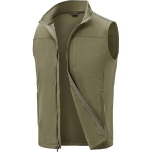 image:imageTBMPOY Mens Lightweight Softshell Vests Windproof Sleeveless Jackets Golf Outdoor Outerwear Summer Hiking Travel CyclingGrayish Green