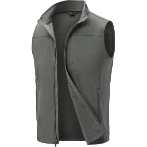 image:imageTBMPOY Mens Lightweight Softshell Vests Windproof Sleeveless Jackets Golf Outdoor Outerwear Summer Hiking Travel CyclingMedium Grey