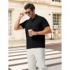 image:imageTBMPOY Mens Casual Knit Polo with Pocket Textured Shirts Short Sleeve Classic Summer VacationBlack