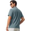 image:imageTBMPOY Mens Casual Knit Polo with Pocket Textured Shirts Short Sleeve Classic Summer VacationBlue