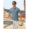 image:imageTBMPOY Mens Casual Knit Polo with Pocket Textured Shirts Short Sleeve Classic Summer VacationBlue