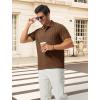 image:imageTBMPOY Mens Casual Knit Polo with Pocket Textured Shirts Short Sleeve Classic Summer VacationCoffee