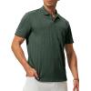 image:imageTBMPOY Mens Casual Knit Polo with Pocket Textured Shirts Short Sleeve Classic Summer VacationGreen
