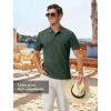 image:imageTBMPOY Mens Casual Knit Polo with Pocket Textured Shirts Short Sleeve Classic Summer VacationGreen