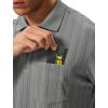 image:imageTBMPOY Mens Casual Knit Polo with Pocket Textured Shirts Short Sleeve Classic Summer VacationGrey